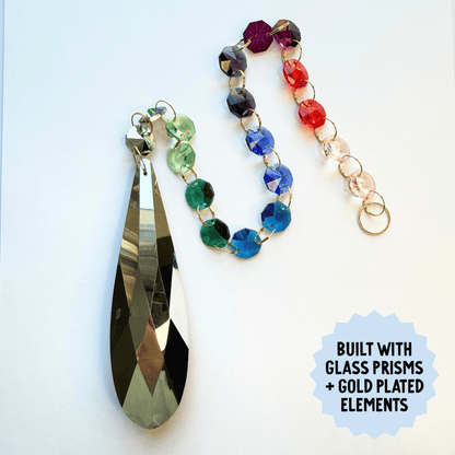 Cosmic Dark Rainbow Drop Sparkle Suncatcher My Sparkling Emporium