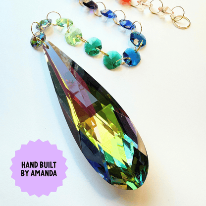 Cosmic Dark Rainbow Drop Sparkle Suncatcher My Sparkling Emporium