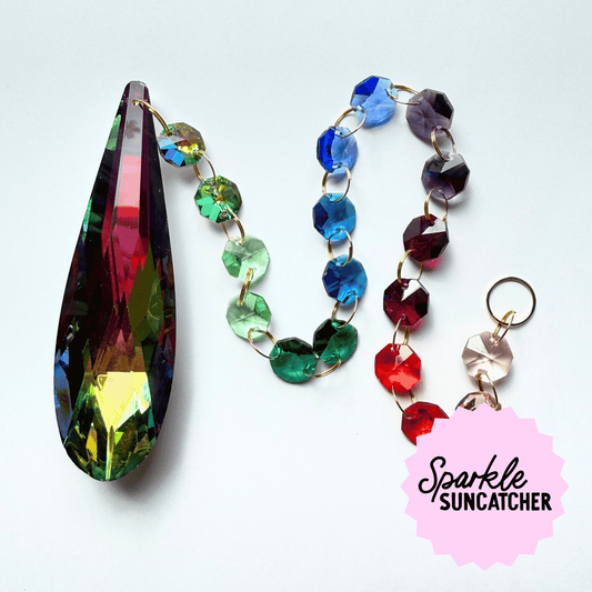 Cosmic Dark Rainbow Drop Sparkle Suncatcher My Sparkling Emporium