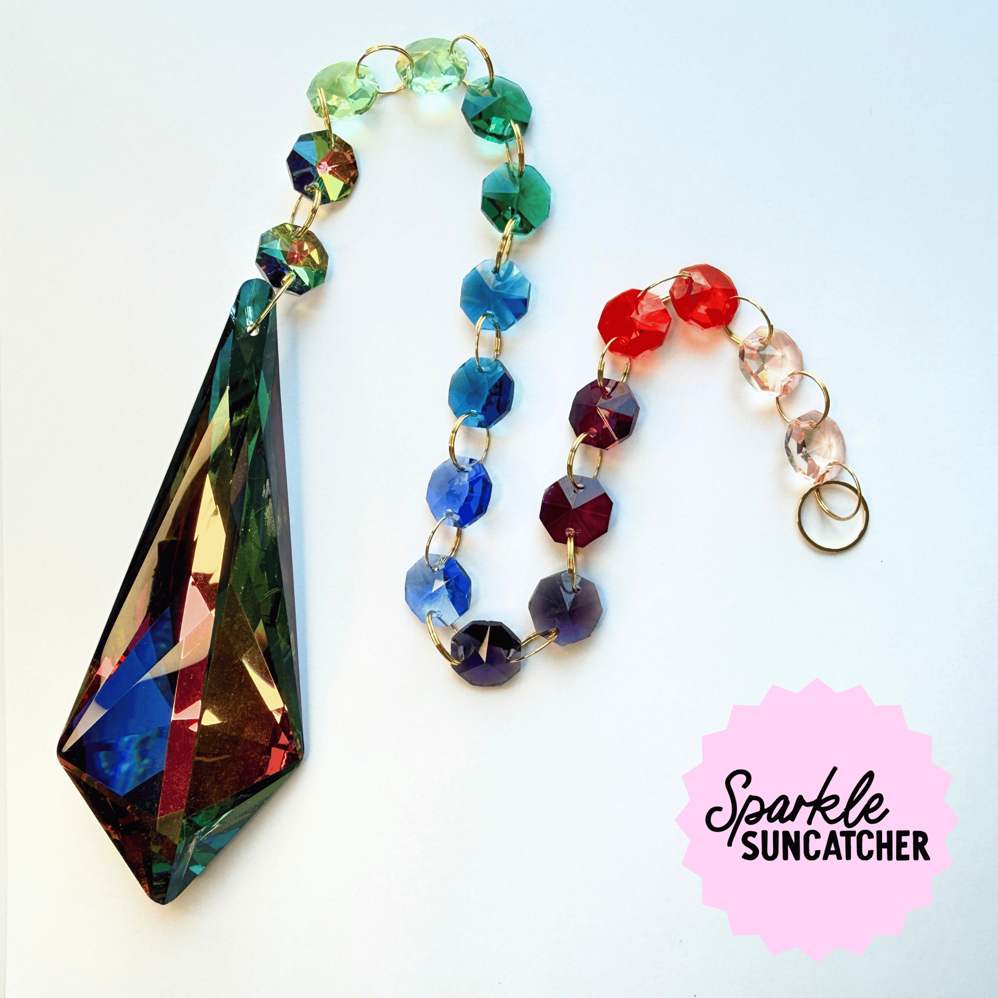 Cosmic Dark Rainbow Drop Sparkle Suncatcher My Sparkling Emporium