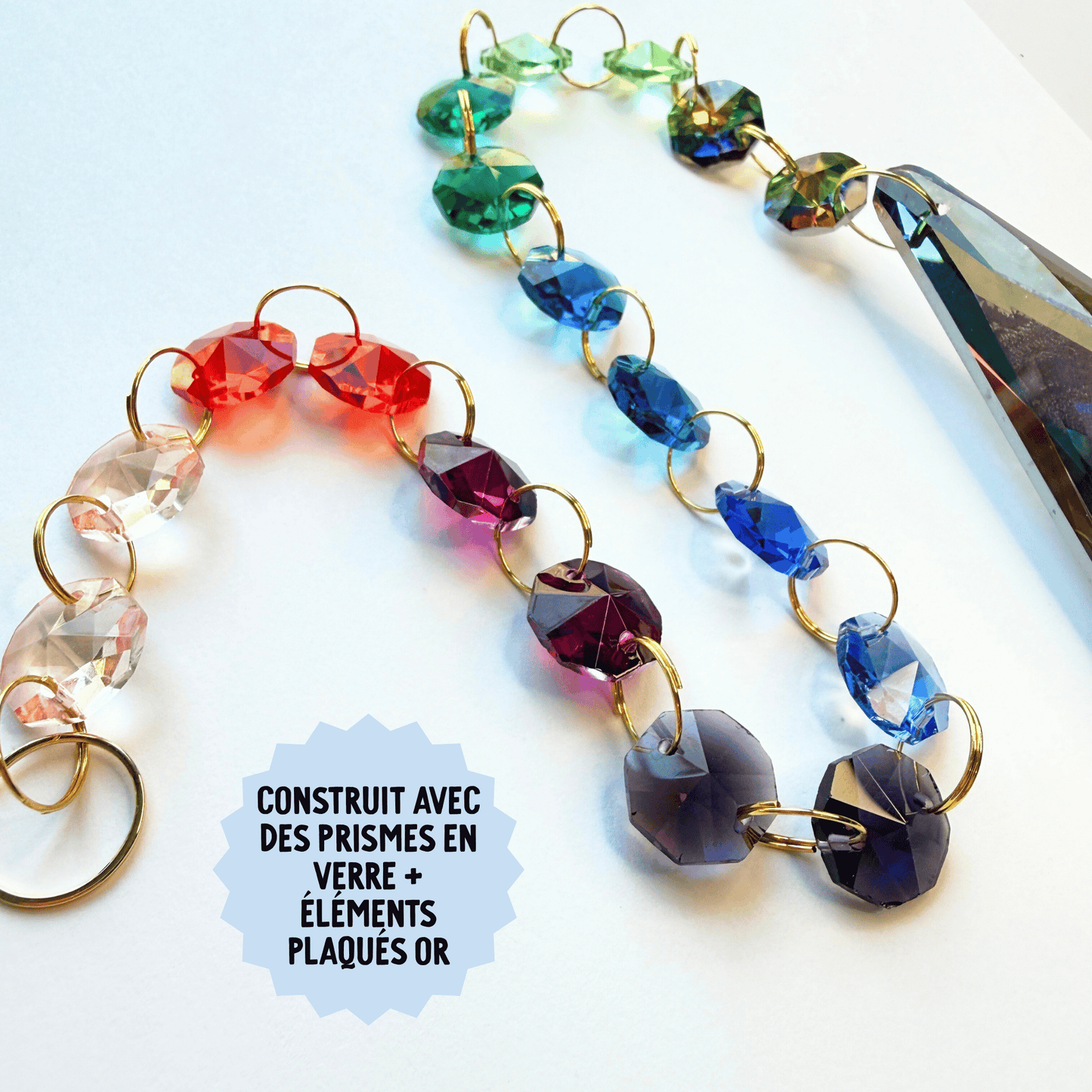 Cosmic Dark Rainbow Drop Sparkle Suncatcher My Sparkling Emporium