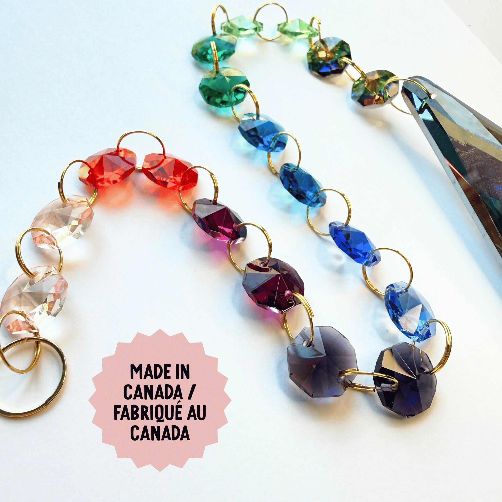 Cosmic Dark Rainbow Drop Sparkle Suncatcher My Sparkling Emporium