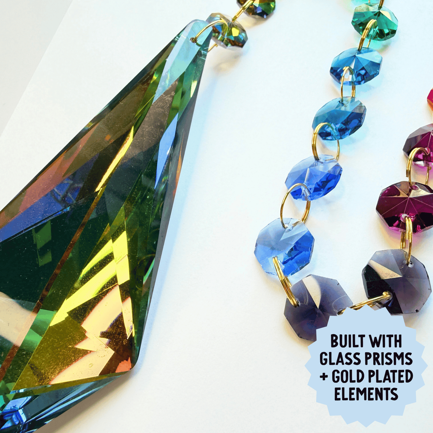 Cosmic Dark Rainbow Drop Sparkle Suncatcher My Sparkling Emporium