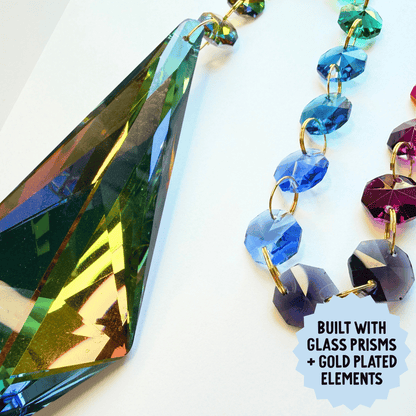 Cosmic Dark Rainbow Drop Sparkle Suncatcher My Sparkling Emporium