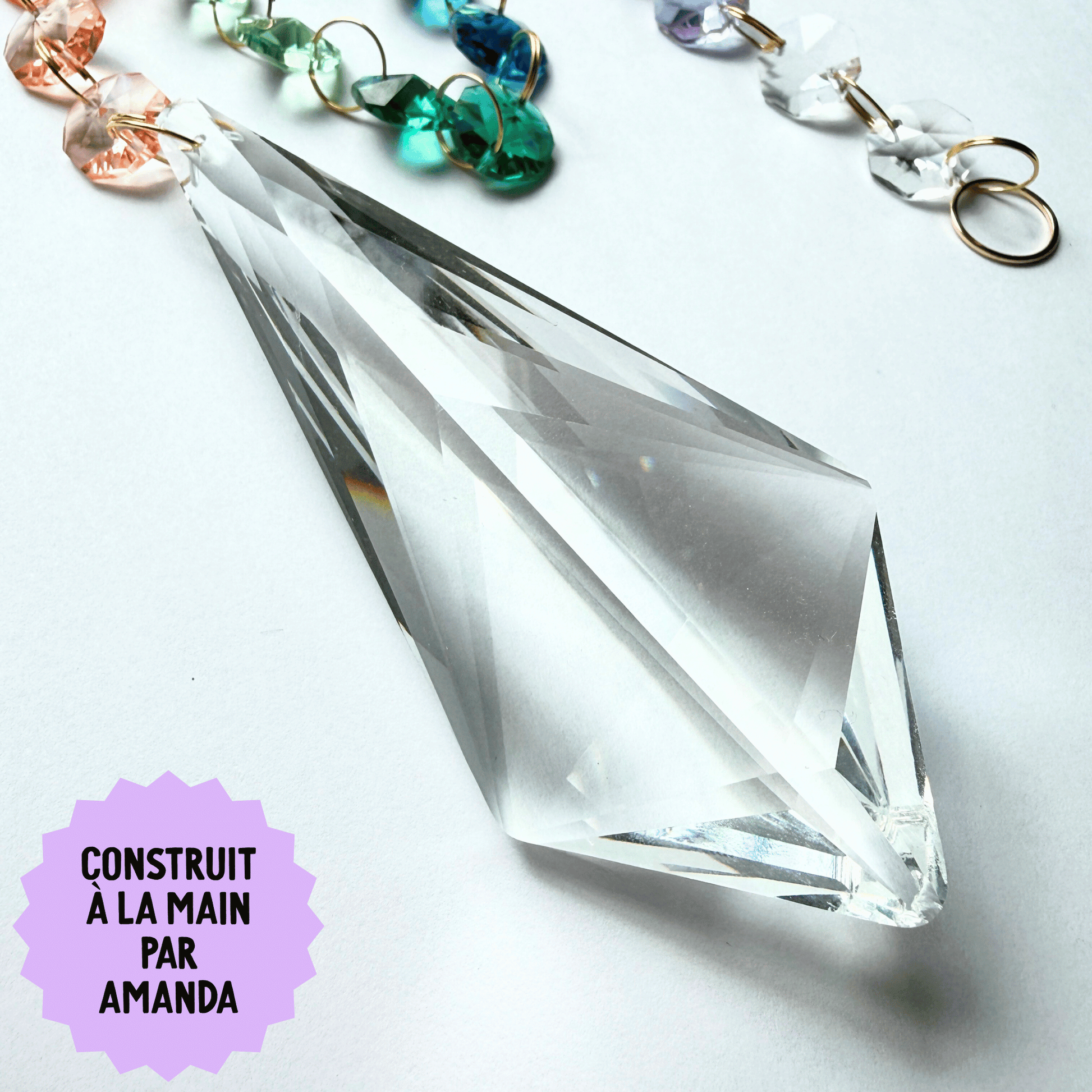 Cosmic Dark Rainbow Geo Sparkle Suncatcher My Sparkling Emporium