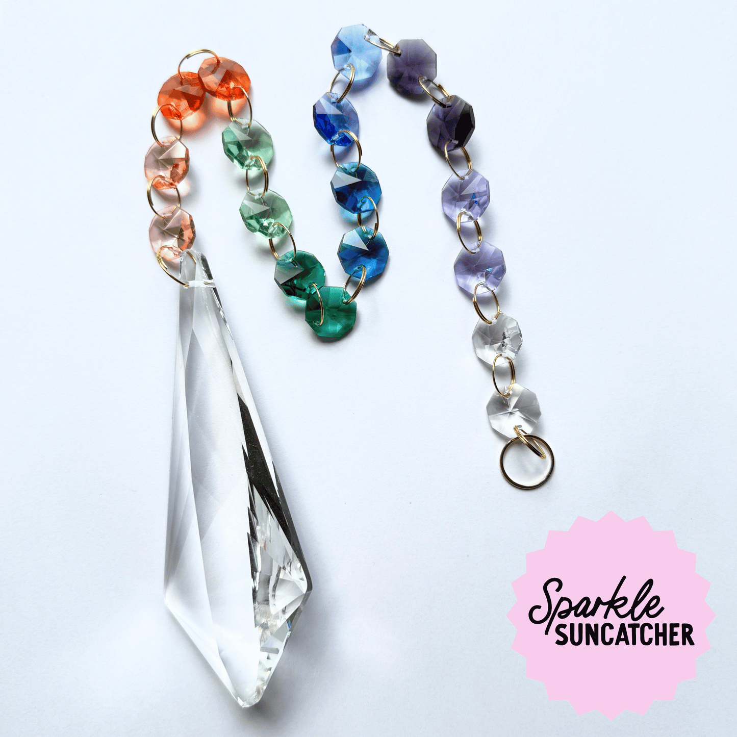 Cosmic Dark Rainbow Geo Sparkle Suncatcher My Sparkling Emporium