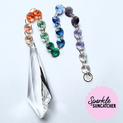 Cosmic Dark Rainbow Geo Sparkle Suncatcher My Sparkling Emporium