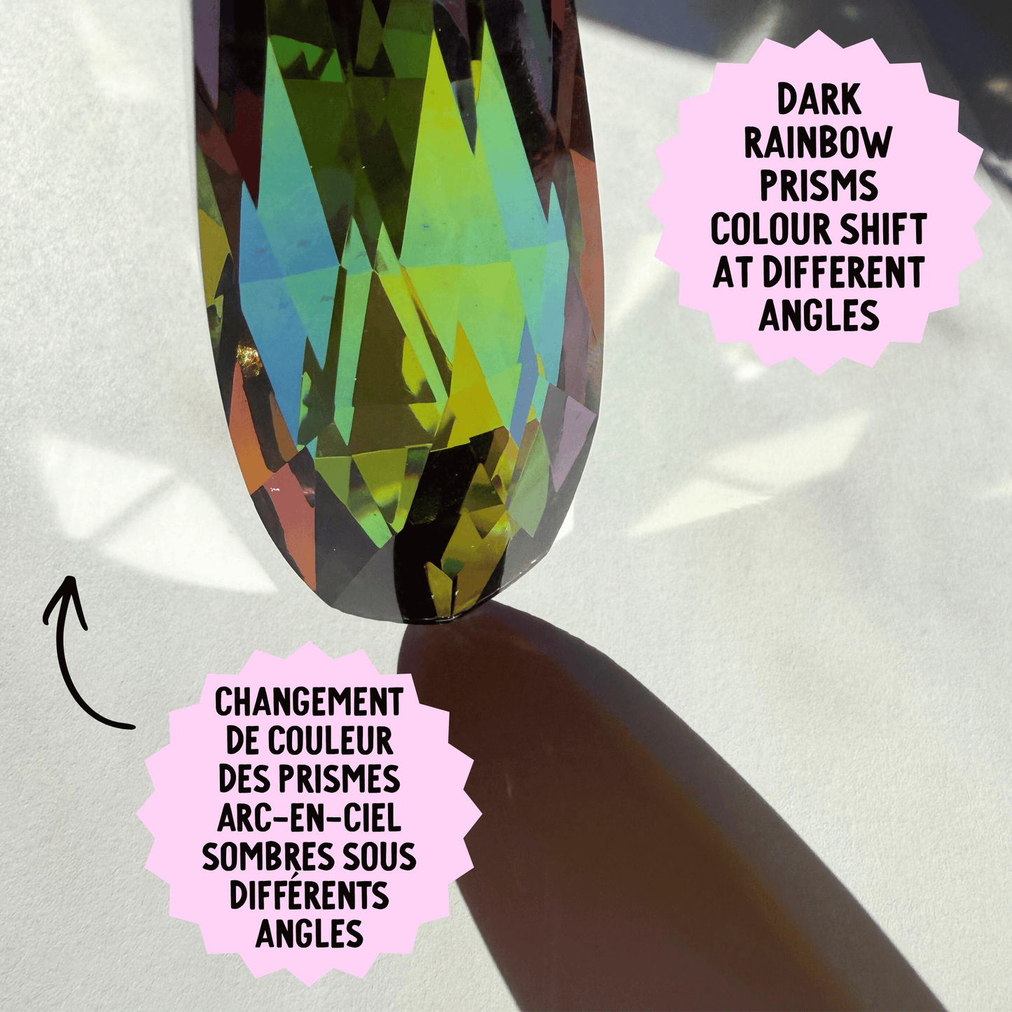 Cosmic Dark Rainbow Drop Sparkle Suncatcher My Sparkling Emporium