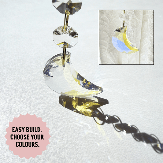 Light Iridescent Crescent Moon Prism Suncatcher Kit My Sparkling Emporium