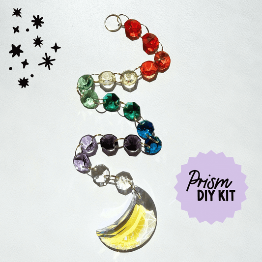 Light Iridescent Crescent Moon Prism Suncatcher Kit My Sparkling Emporium