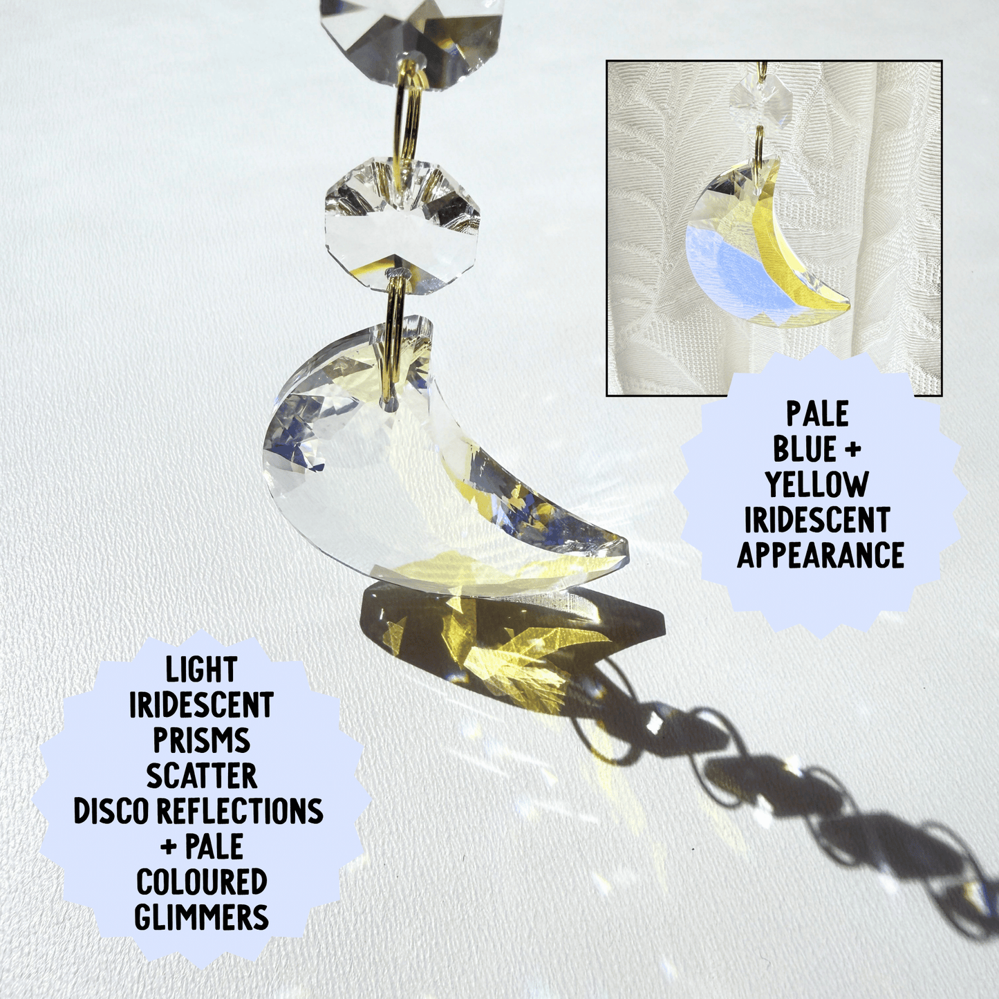 Light Iridescent Crescent Moon Prism Suncatcher Kit My Sparkling Emporium