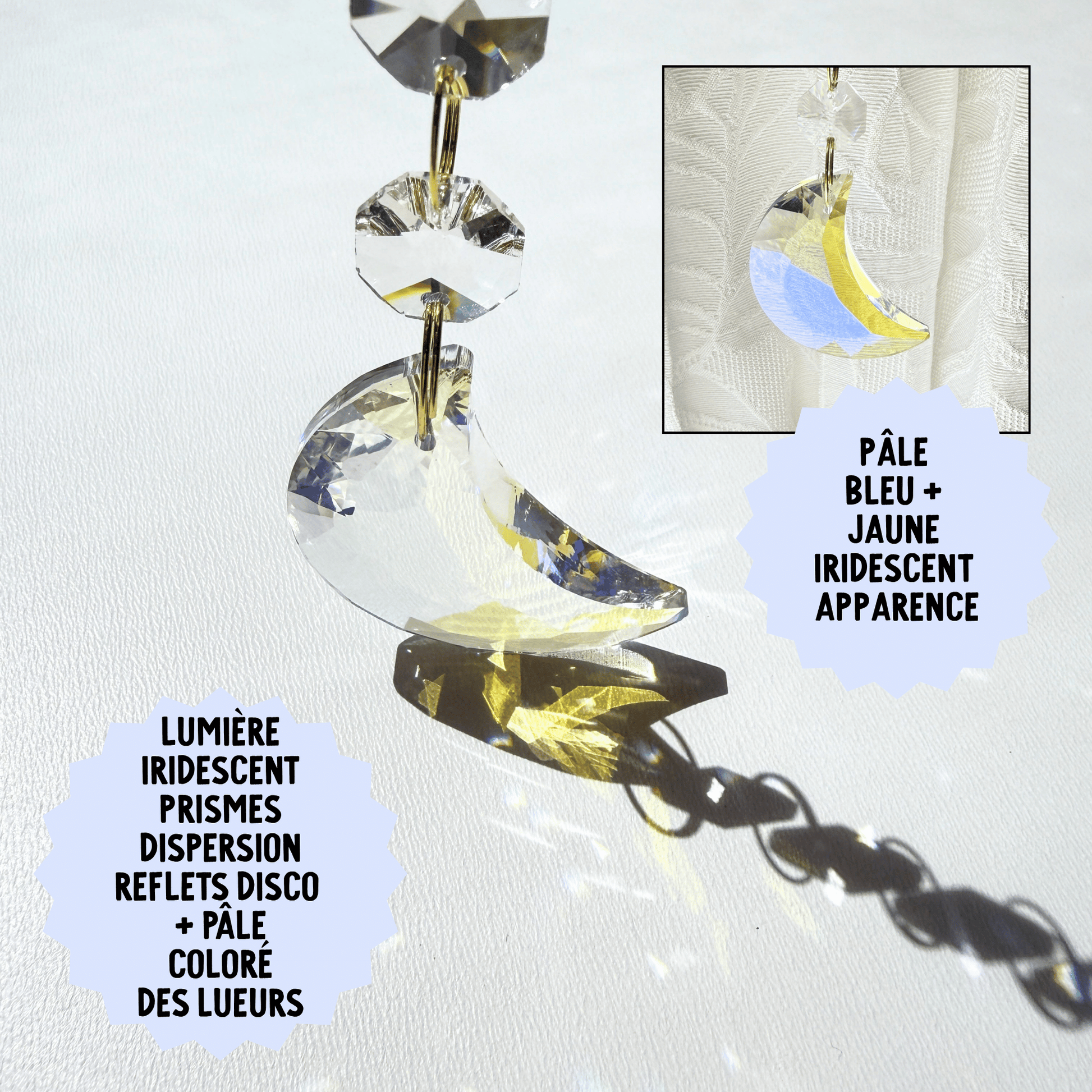 Light Iridescent Crescent Moon Prism Suncatcher Kit My Sparkling Emporium
